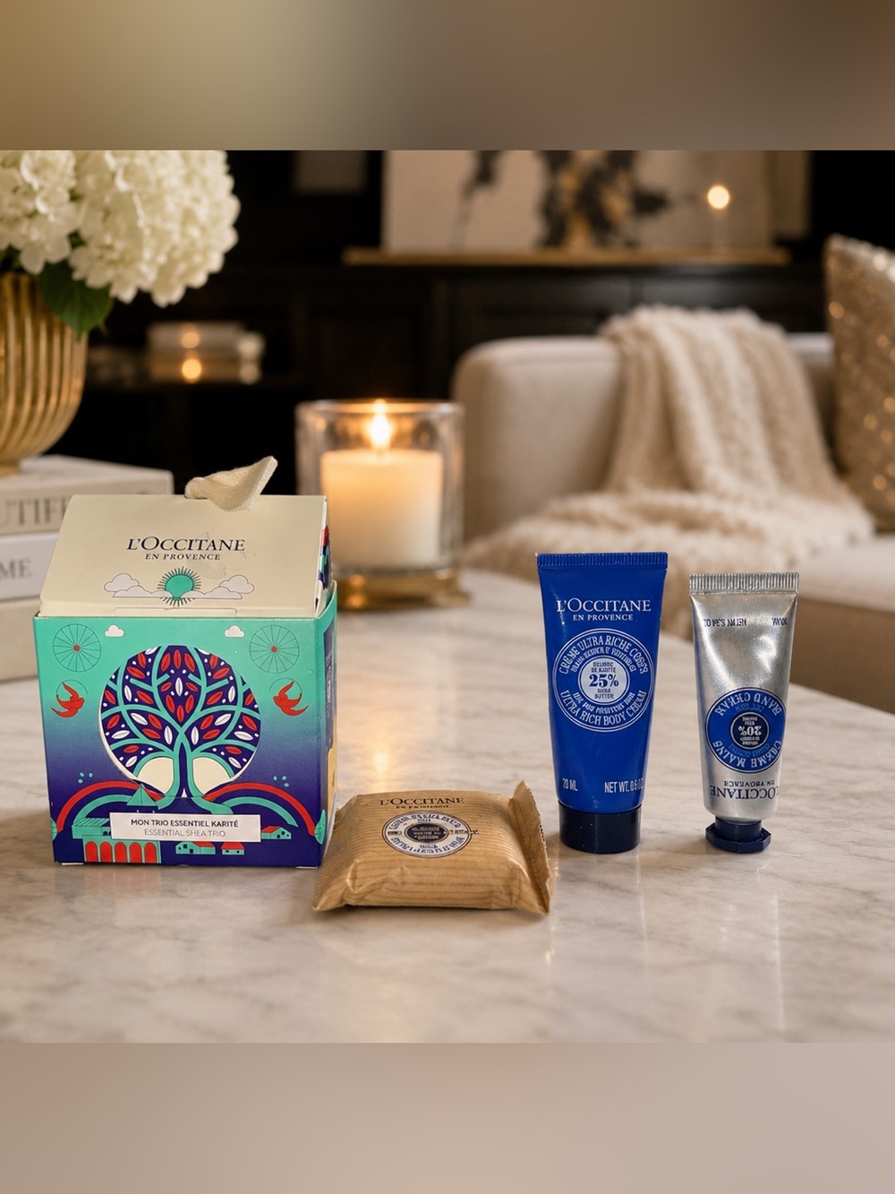 L’OCCITANE Essential Shea Trio Gift Set Hand - Body Cream - Soap - NEW